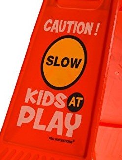 kids playing safety sign